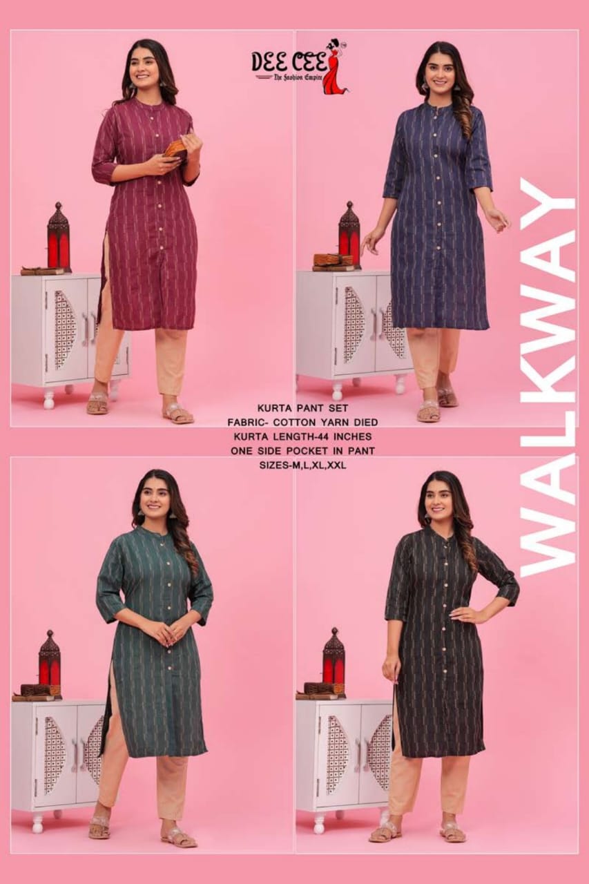 Walkway By Deecee Cotton Printed Kurti With Bottom Dupatta Catalog